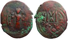 Ancient Coins - Heraclius & Heraclius Constantine AE35x31 Follis  Constantinople