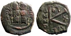 Ancient Coins - Justin II & Sophia  AE20 1/2 follis Thessalonica