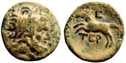 Ancient Coins - Pisidia, Termessus Maior AE18 Zeus / Horse galloping.