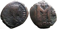 Ancient Coins - Justinian I AE30 Follis Theoupolis (Antioch).