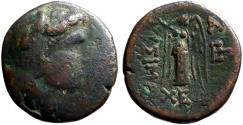 Ancient Coins - Lysimachia, Thrace AE17 Herakles in lion scalp / Nike