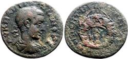 Ancient Coins - Gordian III AE28 Tetrassarion. Pontus, Neocaesarea.  Agnostic wreath
