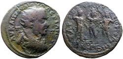 Ancient Coins - Valerian I AE32 Cilicia. Tarsos. Three athletes w. crowns & palm