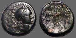 Ancient Coins - Aeolis, Elaia. AE13 Demeter / Torch within wreath