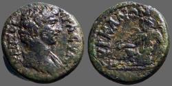 Ancient Coins - Hyrkaneis, Lydia. Pseudo-autonomous AE17 Senate / River God Kaystros