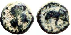 Ancient Coins - Seleukid Kings of Syria. Antiochos III the Great AE9.5 Apollo / Elephant