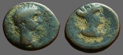 Ancient Coins - Claudius AE16 Decapolis Gardara.  Veiled Tyche