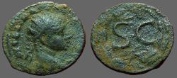 Ancient Coins - Severus Alexander AE19 SC within laurel wreath. Eagle below. Antioch on Orontes. 