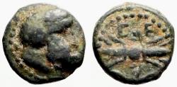 Ancient Coins - Pisidia, Selge AE13 Herakles / Thunderbolt & bow