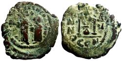 Ancient Coins - Heraclius & Heraclius Constantine AE30 Follis   Constantinople