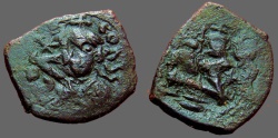 Ancient Coins - Constans II AE23 Follis, restruck over earlier issue
