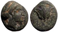 Ancient Coins - Islands off Caria, Rhodes AE10 Nymph Rhodos / Rose