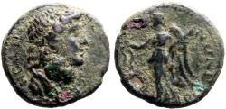 Ancient Coins - Lydia, Thyateira. Pseudo-autonomous AE18.5 Roman Senate / Nike