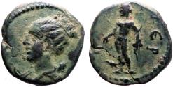 Ancient Coins - Lydia, Tripolis AE16 Pseudo-autonomous. Artemis / Apollo