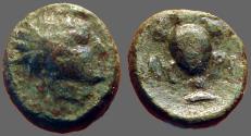 Ancient Coins - Myrina, Asia Minor AE12 Radiate Helios / Amphora