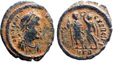 Ancient Coins - Arcadius AE20 Arcadius crowned by Victory.  Antioch