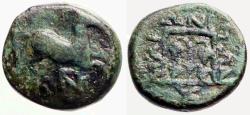 Ancient Coins - Thrace, Maroneia AE13 Horse / Grapes in square