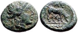 Ancient Coins - Troas, Alexandria AE10 Apollo / Horse grazing