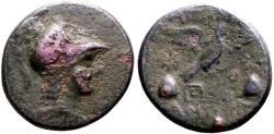 Ancient Coins - Phrygia. Apameia AE22 Athena / Eagle on maeander pattern