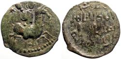 Ancient Coins - Seljuks. Rum. Rukn al-Din Sulayman II AE30 Fals.  Horseman