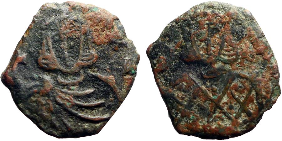 Leo V The Armenian & Constantine AE18 Follis. Syracuse | Byzantine Coins