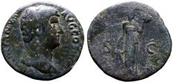 Ancient Coins - Hadrian AE29 Sestertius. Fides w. corn ears & basket of fruit.