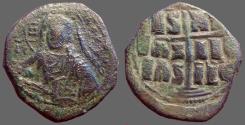 Ancient Coins - Romanus III AE28 Follis Anonymous class B.  Christ / Cross on steps