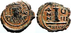 Ancient Coins - Maurice Tiberius AE18 Decanummium, year 8.  Antioch mint.