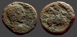 Ancient Coins - Trajan Decius AE23 Caesarea Maritima Decius on horseback w. spear.  enemy below