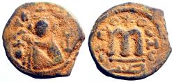 Ancient Coins - Arab-Byzantine. AE21 Fals, Emesa. Umayyad Caliphate.