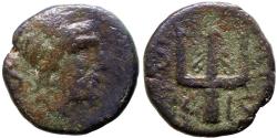 Ancient Coins - Sicily, Roman Occupation of Syracuse AE17 Poseidon / Trident