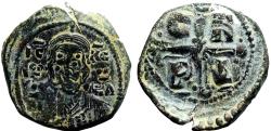 Ancient Coins - Romanus IV AE27 Follis. Christ / ornamented Cross