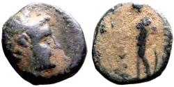Ancient Coins - Seleukid. Antiochos III the Great AE11 Apollo / Apollo testing arrow
