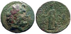 Ancient Coins - Cilicia, Aigeai AE23 Zeus / Athena & Nike