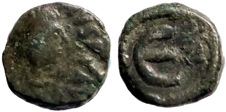 Ancient Coins - Justin I AE11 Pentanummium. E w. A officiana