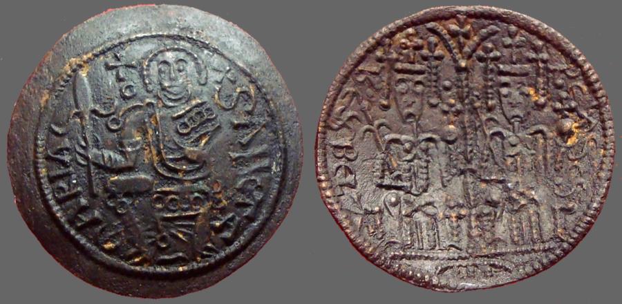 Hungary, Bela III.1172-1196 AE27 Scyphate Denar | Byzantine Coins