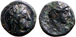 Ancient Coins - Mysia, Autokane AE8 Apollo / Nymph
