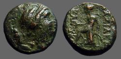 Ancient Coins - Seleukid Kings, Seleukos III AE14 Artemis / Apollo on omphalos 