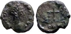 Ancient Coins - Theodosius II AE10 Cross. Constantinople