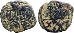 Ancient Coins - Constantine V Copronymus, Leo IV and Leo III AE18 follis