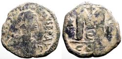 Ancient Coins - Justinian I AE30 Follis. Cross, Star, Crescent. Constantinople