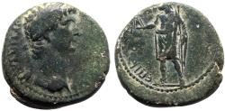Ancient Coins - Claudius AE19 Phrygia, Aezanis.  Zeus stg. w. eagle & scepter