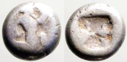 Ancient Coins - Achaemenid Empire. Time of Xerxes II to Artaxerxes II. AR Quarter Siglos