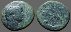 Ancient Coins - Trajan, Phoenicia, Sidon.  AE24 / Cadmus on Prow