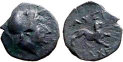 Ancient Coins - Thracian Chersonese. Lysimacheia AE14.5 Athena Pallas / Lion leaping