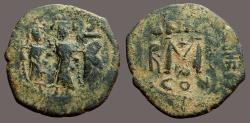 Ancient Coins - Heraclius & Heraclius Constantine, Empress Martina. AE23 Follis.