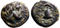 Ancient Coins - Phrygia, Apameia AE11 Zeus / Crested helmet