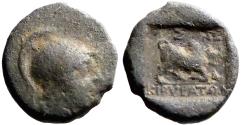 Ancient Coins - Phrygia, Kibyra AE12 Bull butting right