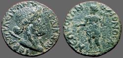 Ancient Coins - Phrygia, Hierapolis. AE20 Pseudo-autonomous issue.  Artemis / Apollo w. axe