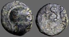 Ancient Coins - Pergamon, Mysia AE15 Athena / Coiled serpent